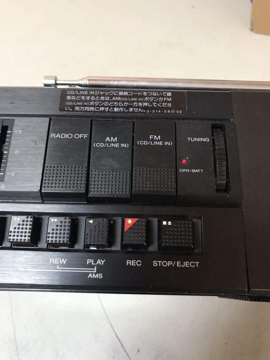N1563/希少 SONY ソニー ステレオ カセット レコーダー ラジカセ ZX-7_画像8