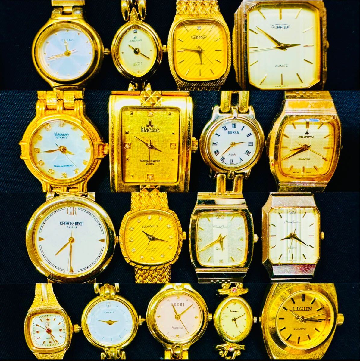 腕時計 ゴールドカラーのみ 150本 大量 SEIKO BALMAIN ELGIN CITIZEN Pierre Cardin ORIENT ELLE agnes.b RICOH 等まとめてセット H199_画像6