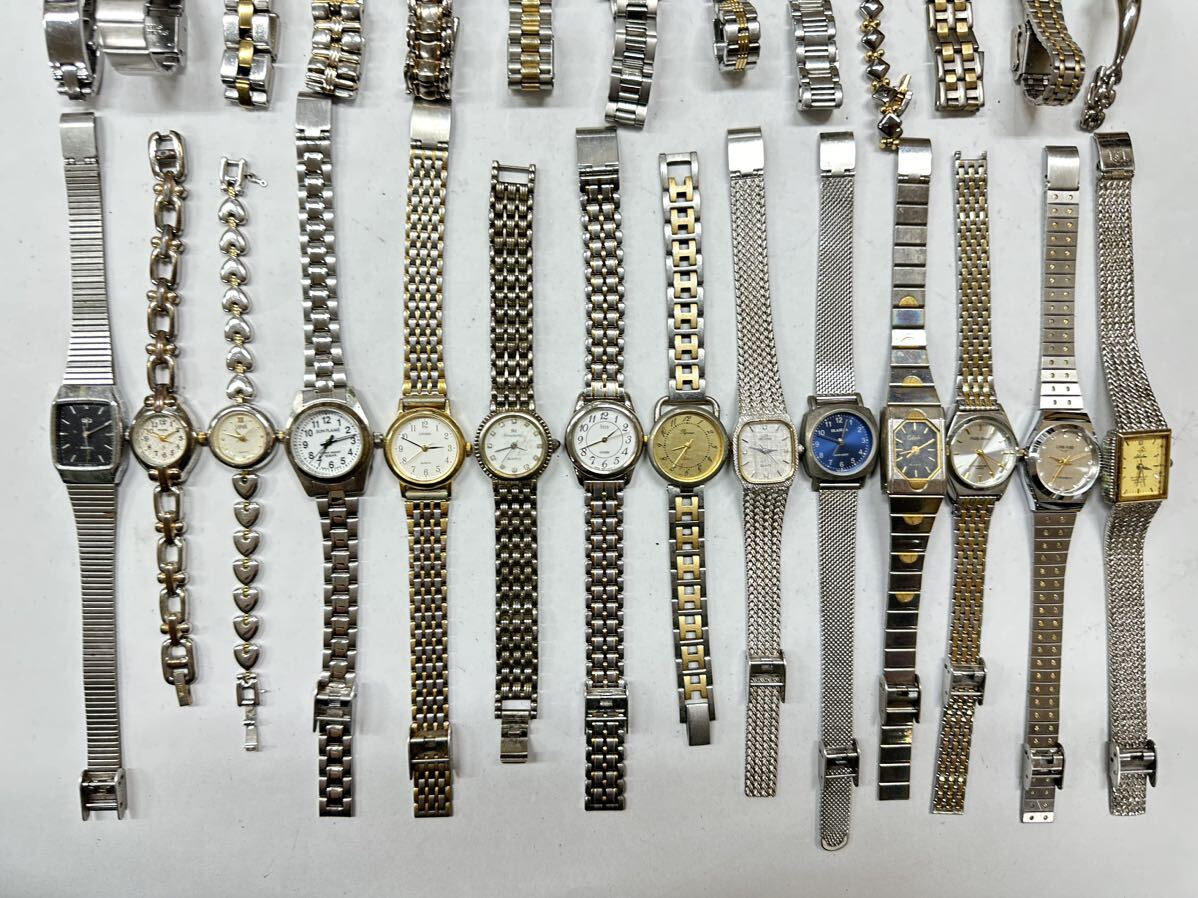  wristwatch lady's stainless steel 50 point piece set large amount SEIKO CITIZEN TECHNOS BULOVA etc. set sale junk . summarize quartz H186