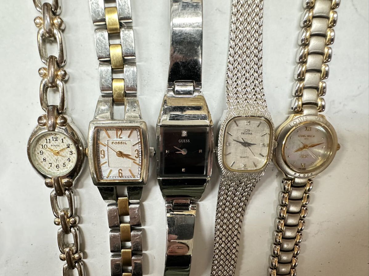  wristwatch lady's stainless steel 50 point piece set large amount SEIKO CITIZEN TECHNOS BULOVA etc. set sale junk . summarize quartz H186