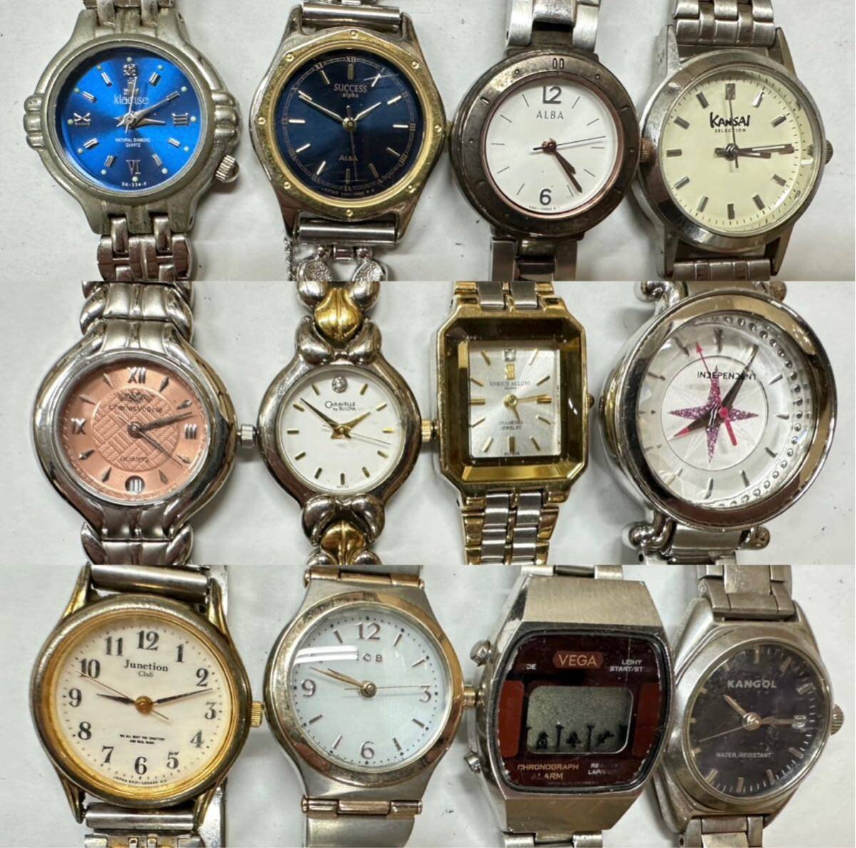 レディース 腕時計 まとめて 大量 100本 セット 約4.2kg SEIKO CITIZEN TECHNOS TRUSSARDI ORIENT CASIO WICCA FOSSIL 等 まとめ H168の画像5