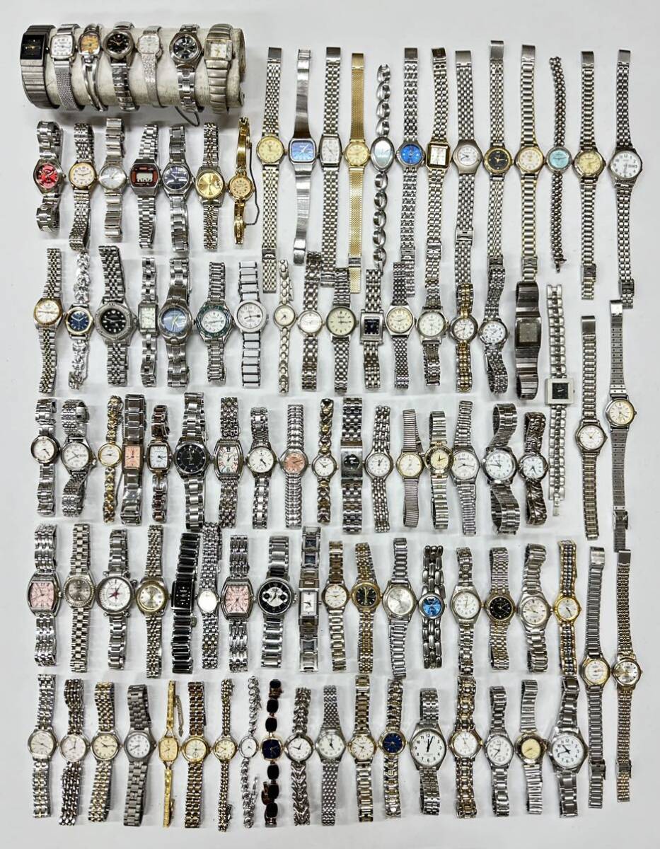 レディース 腕時計 まとめて 大量 100本 セット 約4.2kg SEIKO CITIZEN TECHNOS TRUSSARDI ORIENT CASIO WICCA FOSSIL 等 まとめ H168_画像1