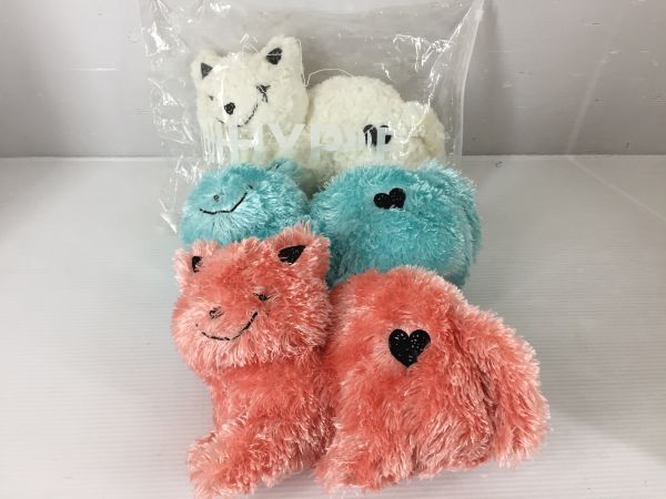 D7035-0510-63【中古】米津玄師 リイシューねこちゃん ぬいぐるみ グッズ HYPE ホワイト ミント ピンク 3種セット まとめて_画像1