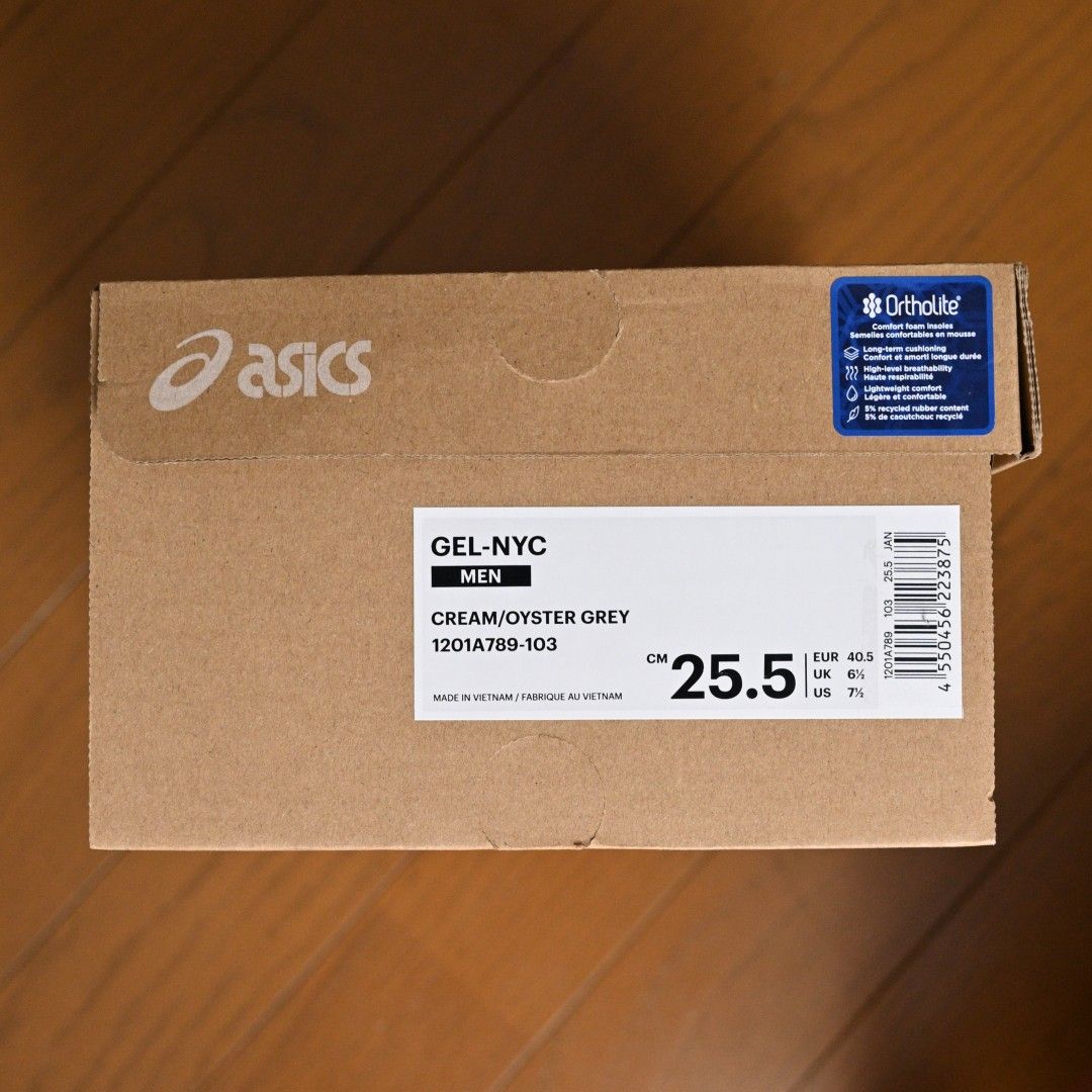 【25.5㎝】アシックス スニーカー ASICS GEL-NYC Cream/Oyster Grey