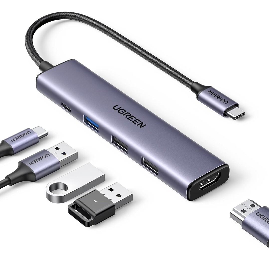 UGREEN Revodok 105 USB C ハブ 5-IN-1 HDMI 出力USB ハブ Type-C 100W PD急速充電 1*USB3.0+2*USB2.0ポート 5Gbps超高速データ転送用 _画像1