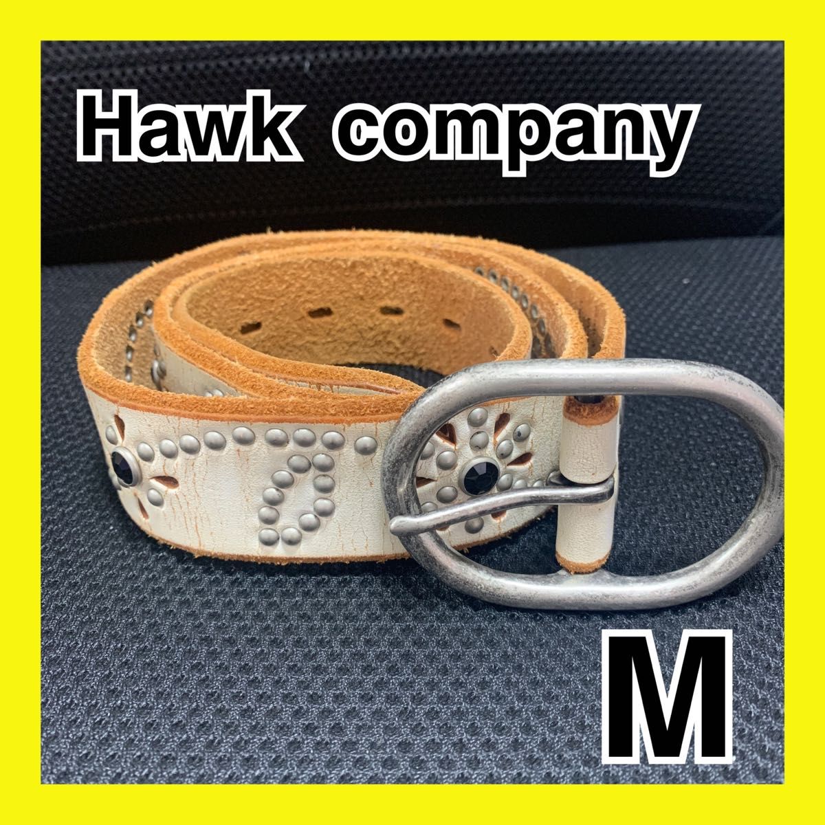 hawk company ベルト スタッズ ホワイト HTC レザーベルト hawk company ベルト スタッズ ホワイト HTC レザーベルト