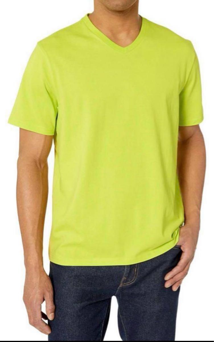 ［Amazon Essentials] 2枚組 Tシャツ Vネック レギュラーフィット 半袖 メンズ Lサイズ