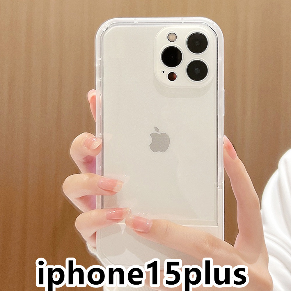 iphone15plusケース カーバー TPU 可愛い　スタンド付き　ホワイト　軽量 ケース 耐衝撃 661_画像1