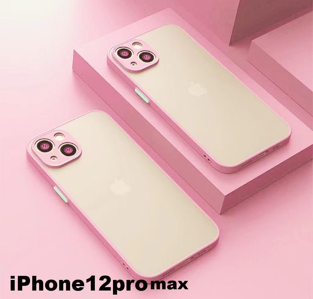 iphone12promaxケース カーバー TPU 可愛い　お洒落　韓国　マット　ピンク　軽量 ケース 耐衝撃 高品質322_画像1