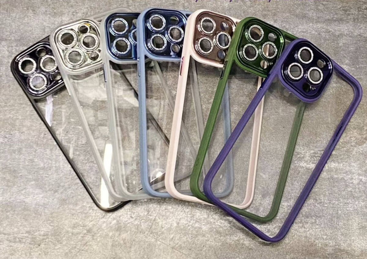 iphone12ケース カーバー レンズ保護付き　透明　お洒落　韓国　軽量 ケース 耐衝撃 高品質 紫355_画像9