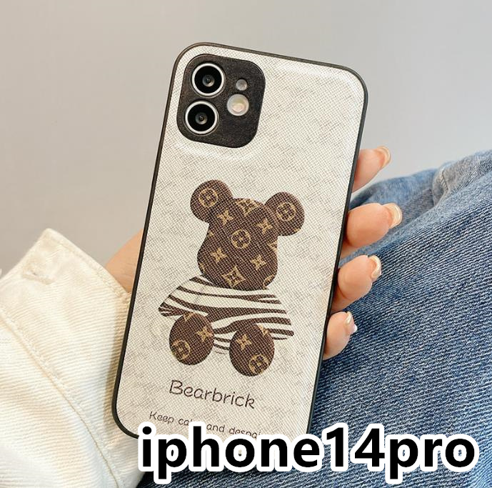 iphone14proケース カーバー TPU 可愛い 熊　お洒落　韓国　　軽量 ケース 耐衝撃 高品質 ホワイト14_画像1