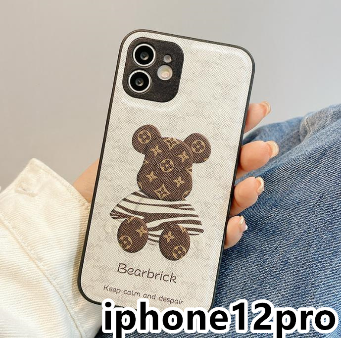 iphone12proケース カーバー TPU 可愛い 熊　お洒落　韓国　　軽量 ケース 耐衝撃 高品質 ホワイト96_画像1