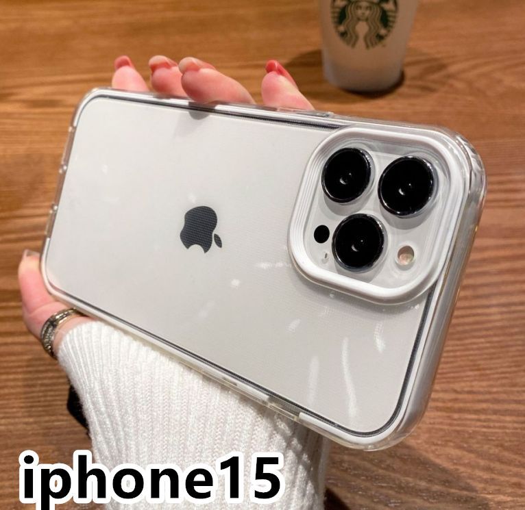 iphone15ケース カーバー TPU 可愛い　お洒落　韓国　ホワイト　軽い ケース 耐衝撃 661_画像1