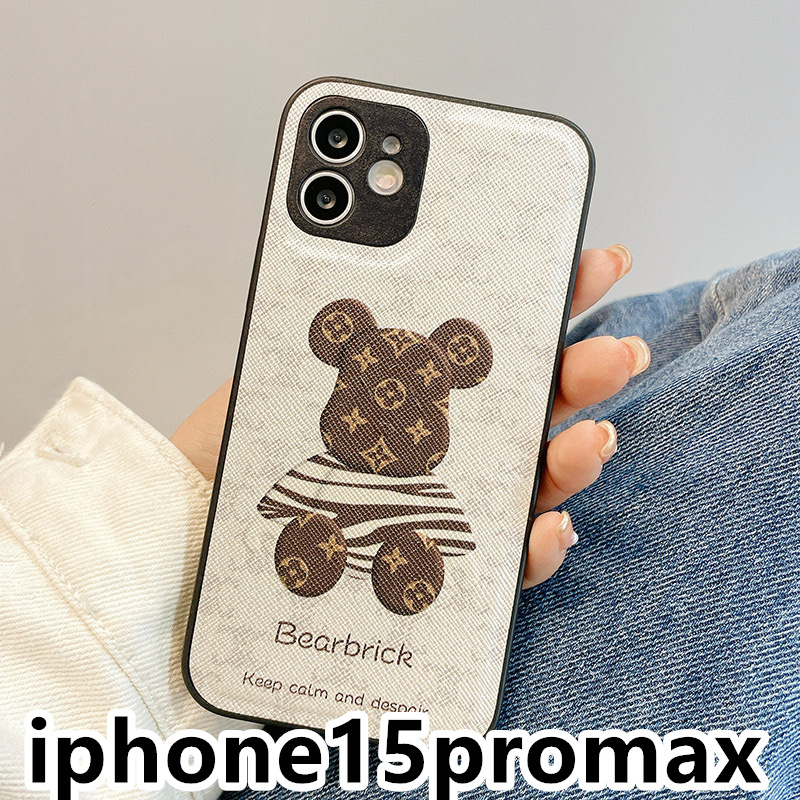 iphone15promaxケース TPU 可愛い 熊　お洒落　韓国　　軽量 ケース 耐衝撃 高品質 ホワイト15_画像1