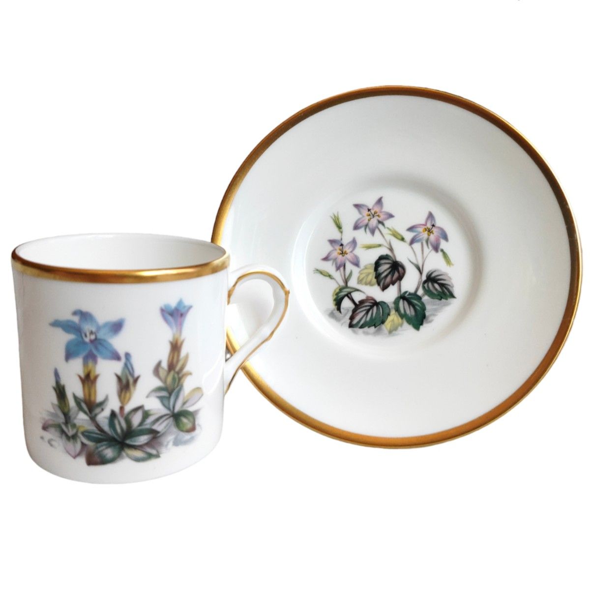 美品 ロイヤルウースター アルプス 高山植物 金彩 デミタス 美品 ロイヤルウースター アルプス 高山植物 金彩 デミタス