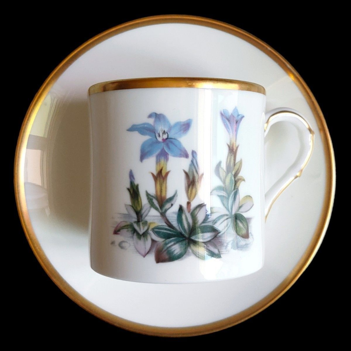 美品 ロイヤルウースター アルプス 高山植物 金彩 デミタス 美品 ロイヤルウースター アルプス 高山植物 金彩 デミタス