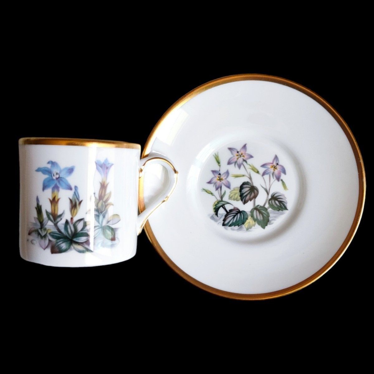 美品 ロイヤルウースター アルプス 高山植物 金彩 デミタス 美品 ロイヤルウースター アルプス 高山植物 金彩 デミタス
