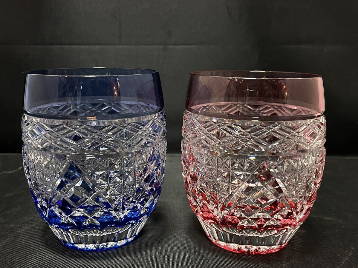 銀座和光 WAKO 切子硝子 切子グラス ロックグラス 江戸切子 オールドファッショングラス 現状品の画像2