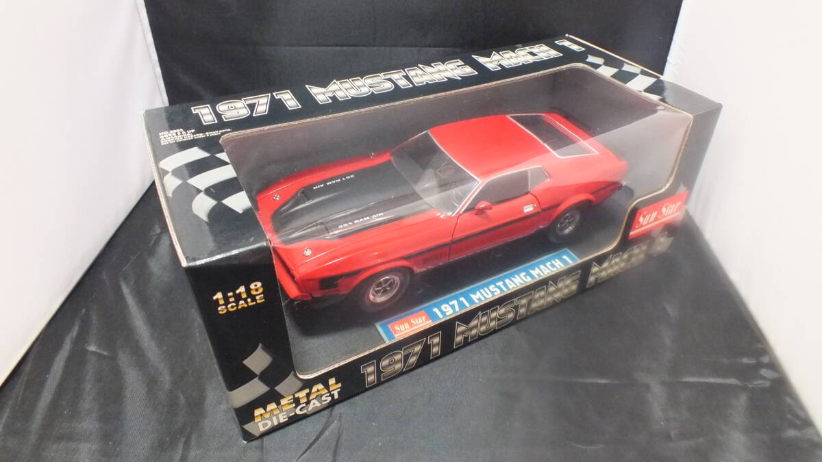 Sunstar 1/18 1971 フォード MUSTANG マッハ1 レッド サンスター ミニカーの画像9