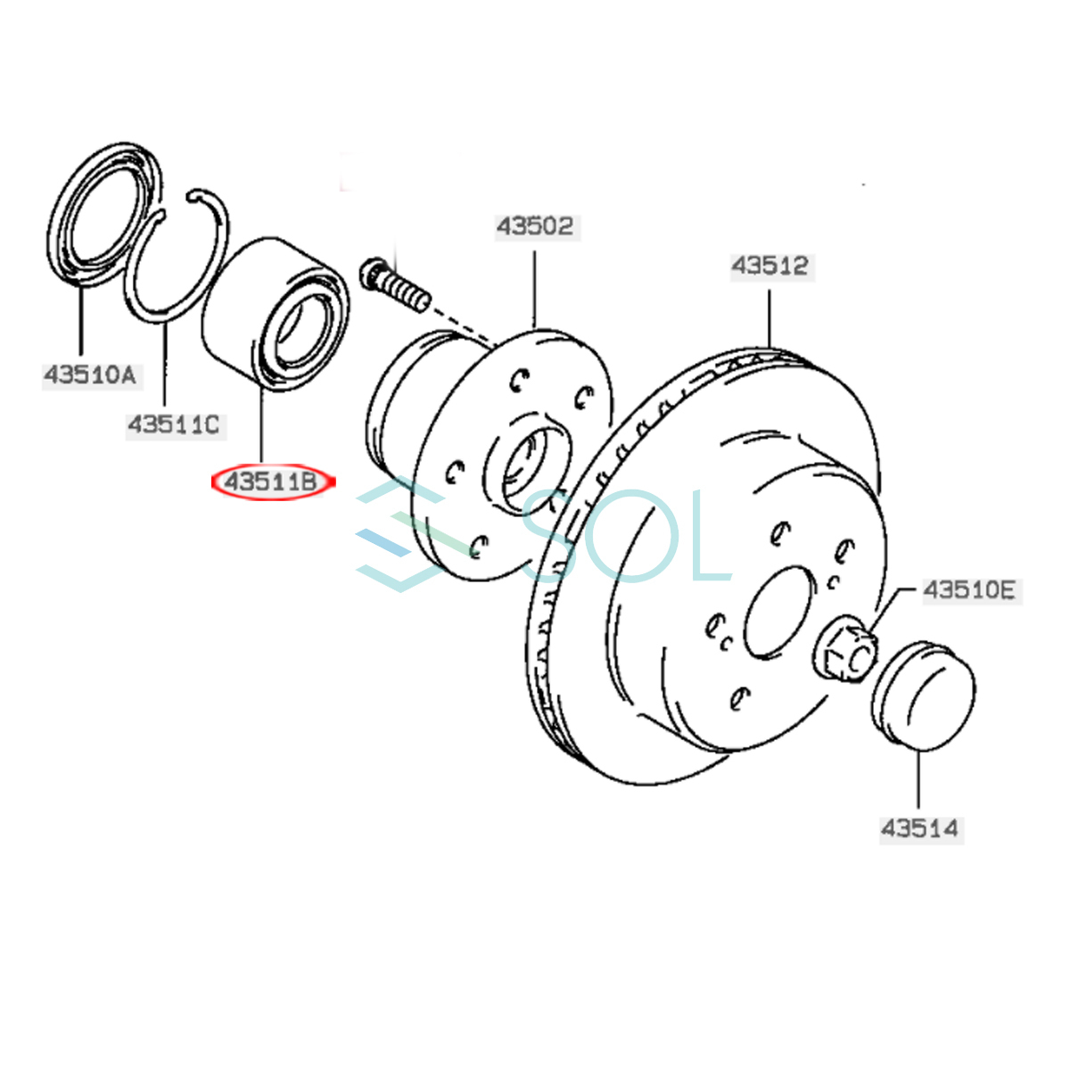 トヨタ マーク2 GX81 フロント ハブベアリング ホイールハブベアリング 左右共通 90369-32003 18時まで即日出荷_画像2