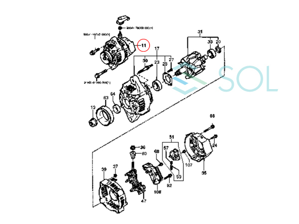 ダイハツ ハイゼット S130V リビルト オルタネーター ASSY コア返却不要 27060-87225 27060-97203 18時まで即日出荷_画像6