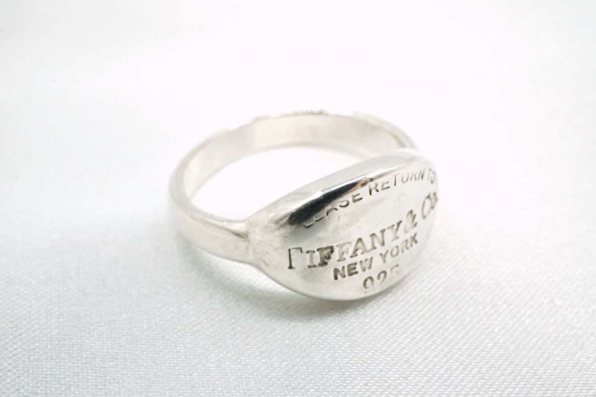 ティファニー リターン トゥ リング 指輪 約13号 オバール ロゴ SV925 銀 シルバー アクセサリー TIFFANY&Co. 8401j_画像1