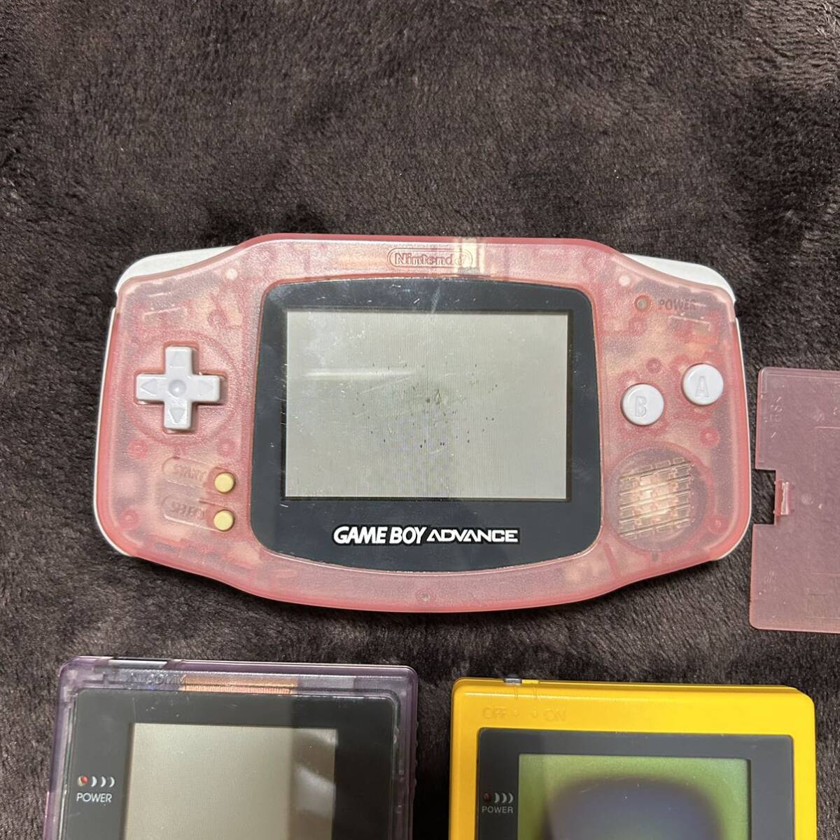 【ジャンク品】ゲームボーイポケット ゲームボーイカラー ゲームボーイアドバンス 本体のみ GBA Nintendo クリアパープル ニンテンドー_画像2