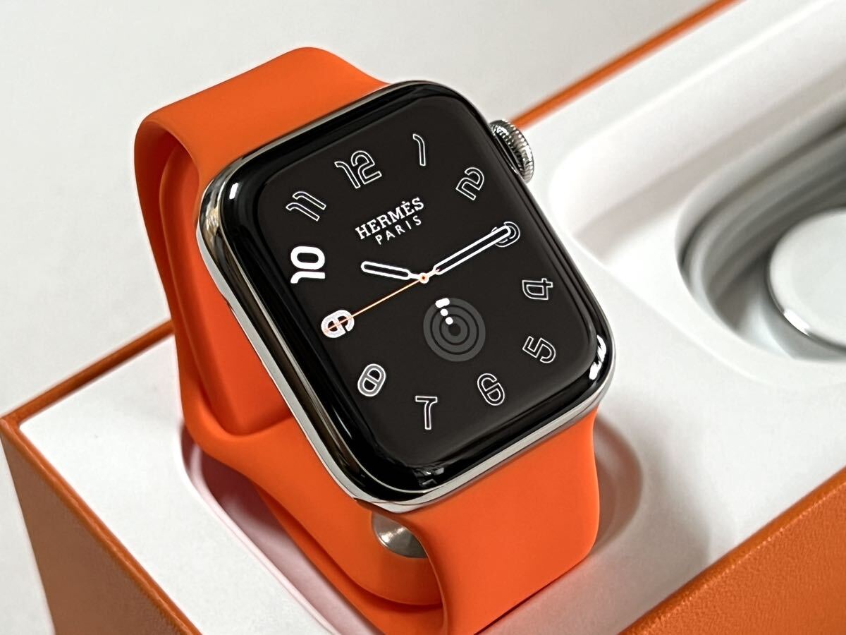 ★ 即決 バッテリー89% ★ Apple Watch HERMES Series 5 40mm アップルウォッチ エルメス シルバーステンレス GPS Cellular 新品社外バンド