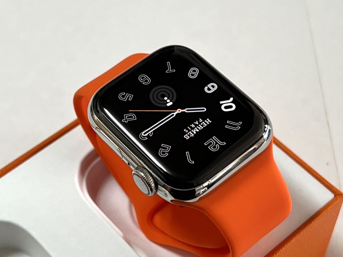 ★ 即決 バッテリー89% ★ Apple Watch HERMES Series 5 40mm アップルウォッチ エルメス シルバーステンレス GPS Cellular 新品社外バンド_画像6