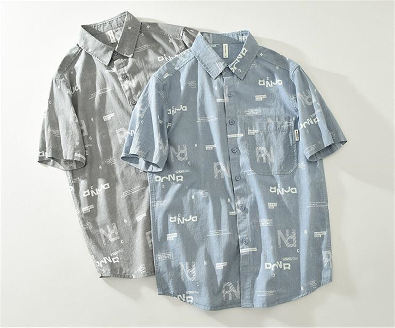 半袖シャツ　コットンシャツ　ウエスタンシャツ　メンズ*新品　トップス　カジュアルシャツ【M8131】ブルー　L_画像8