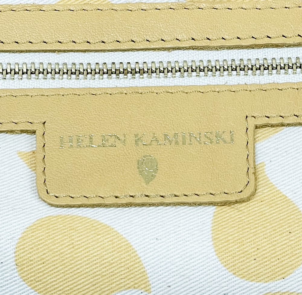 ◆新品 ヘレンカミンスキー【HELEN KAMINSKI】牛革使用 ゴールドリーフ装飾 舟形 ラフィアトート かごバッグ 肩掛けOK
