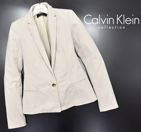 ◆北米限定の最上位ライン カルバンクラインコレクション【Calvin Klein COLLECTION】コットンツイル 1B テーラードジャケット Mサイズ相当_画像1
