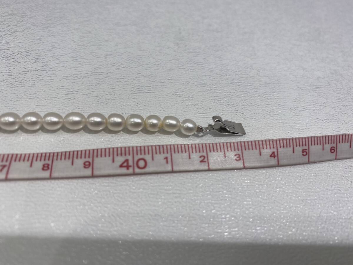 淡水パール ネックレス 真珠 約4.8mm〜5mm 全長約43cm シルバー SILVER 刻印 総重量14.8g_画像8