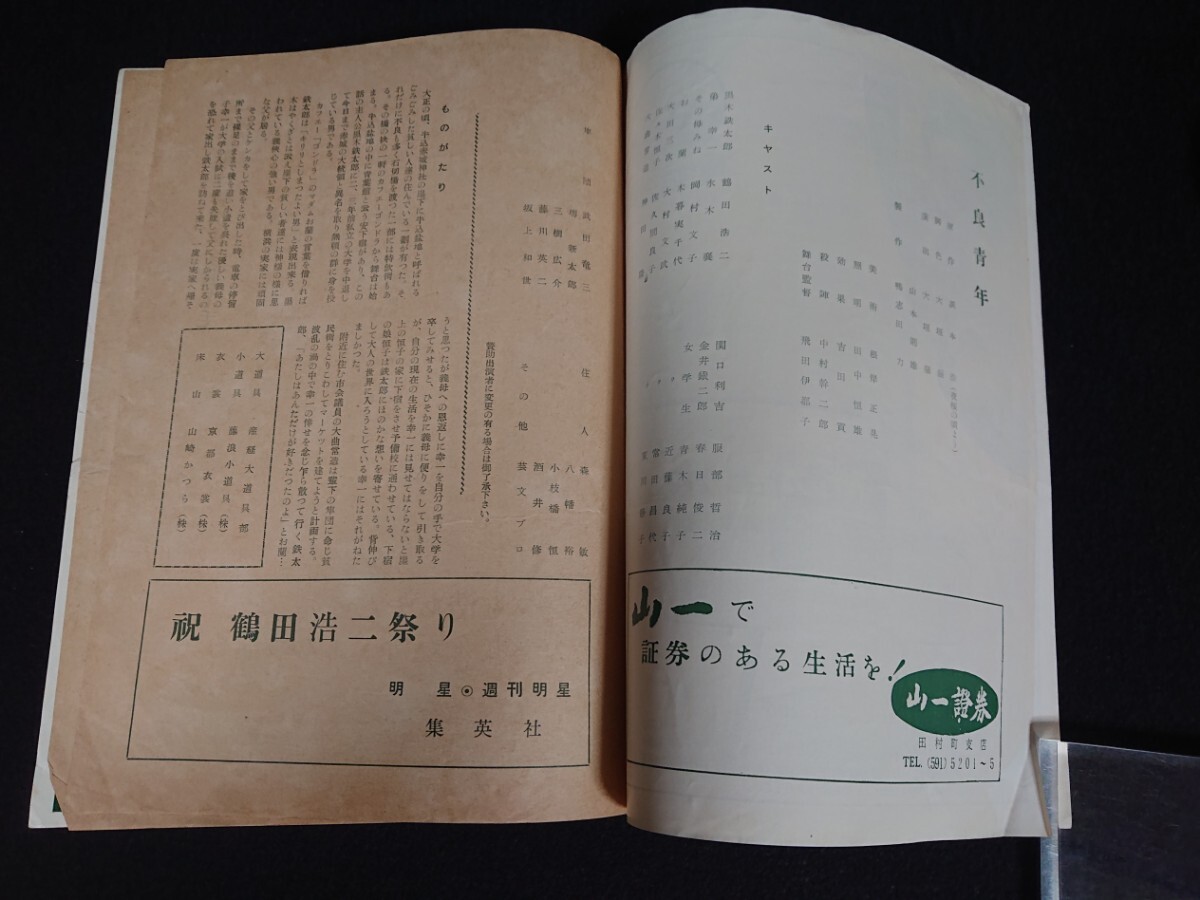 【パンフレット】「吉例 鶴田浩二まつり」 1960年10月9日 大手町産経ホール 鶴田浩二 水木襄 佐久間良子 他 《当時物》_画像4