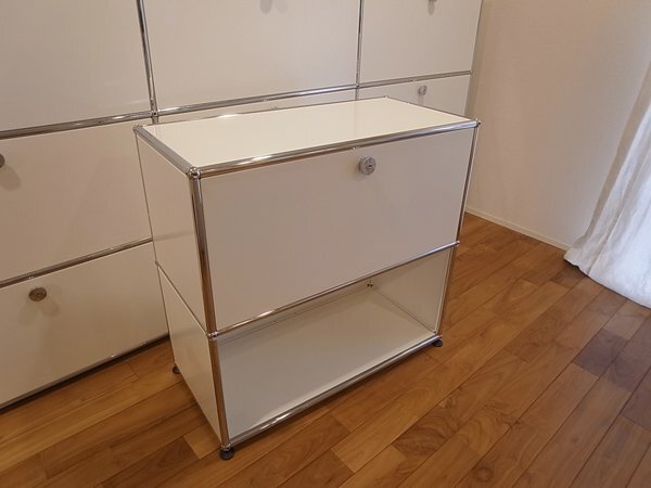  beautiful goods *USM is la-*haller*1 row 2 step unit * pure white * white * Drop down door * key attaching * store furniture * office * industry series * storage 