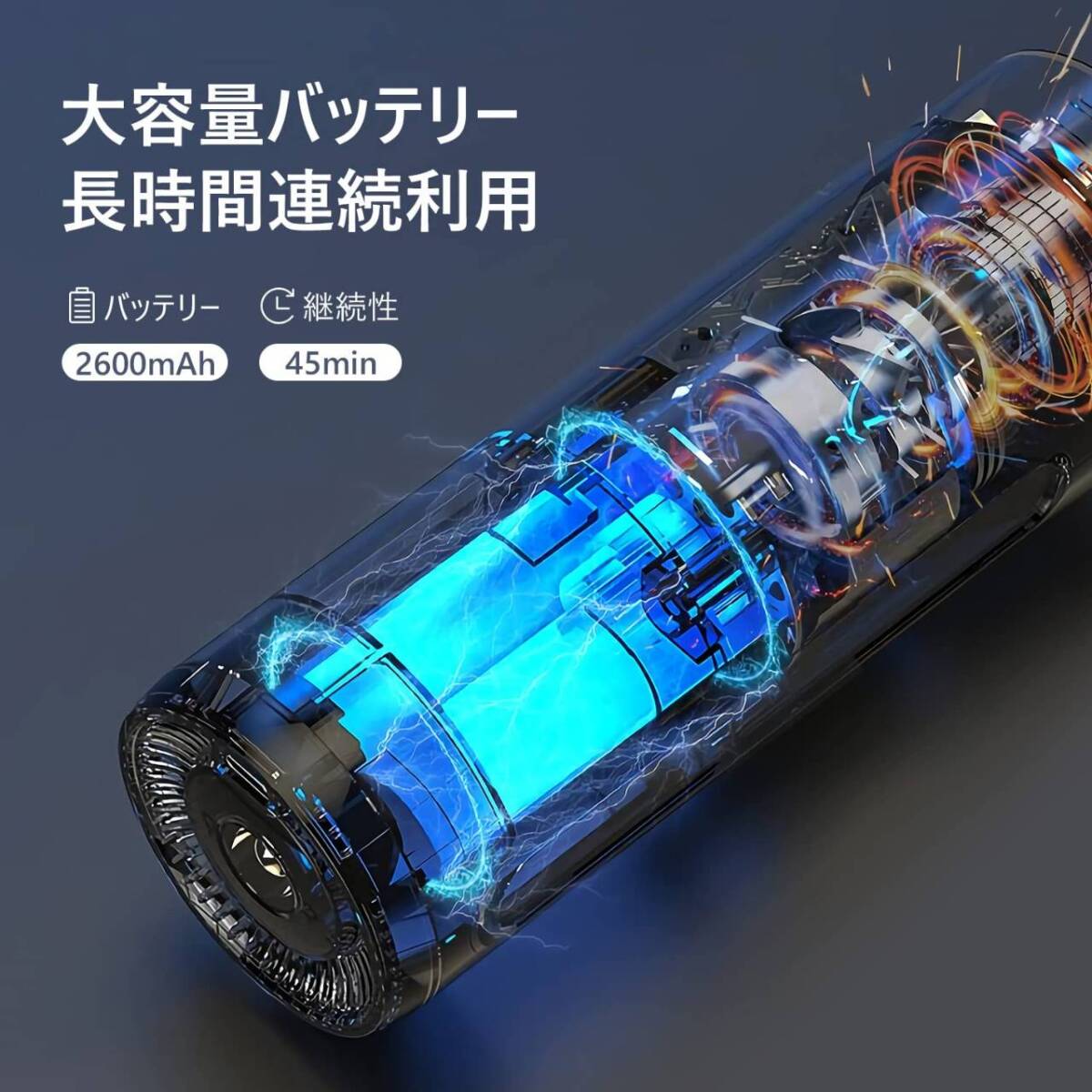 パワフルなコンパクトコードレス掃除機 乾湿両用 LEDライト付き