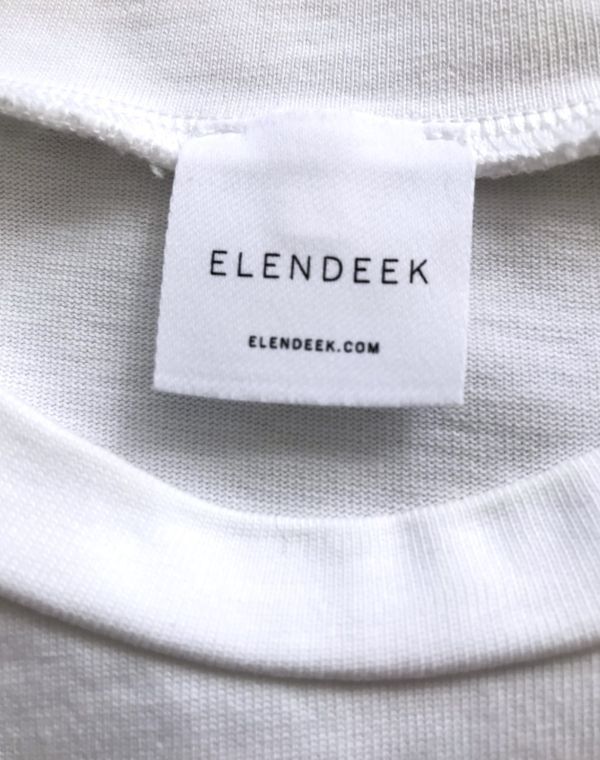 エレンディーク 美品 FIN JQ COMBINATION CS  異素材 コットン ドッキング カットソー サイズF 白  ELENDEEKの画像4