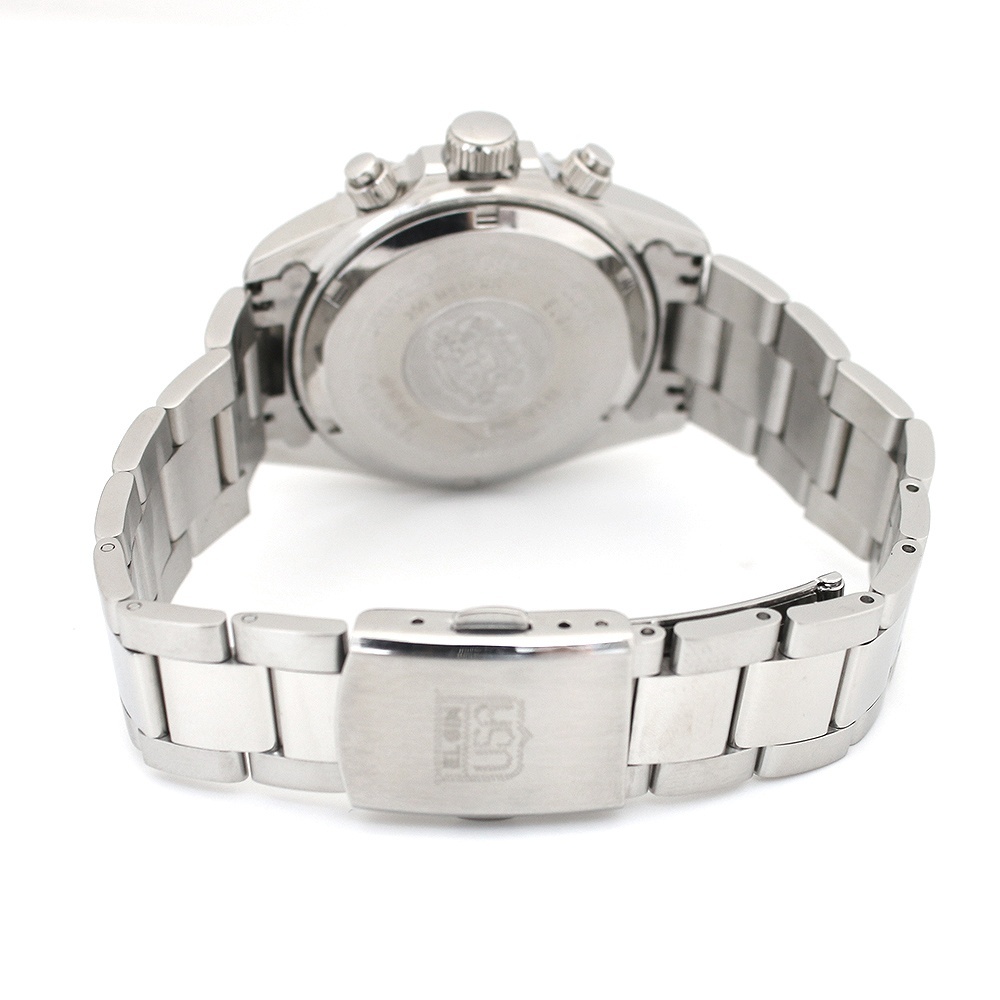 エルジン ELGIN クロノグラフ 腕時計 FK1184S-W メンズ ホワイト シルバー 国内正規品 ホワイト_画像4