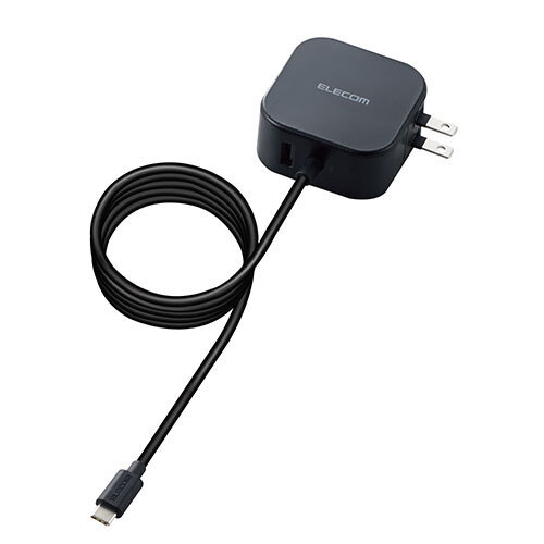  Elecom USB розетка PD зарядное устройство 20W смартфон планшет USB-C USB-A×1 порт кабель в одном корпусе 1.5m черный высокая скорость MPA-ACCP19BK