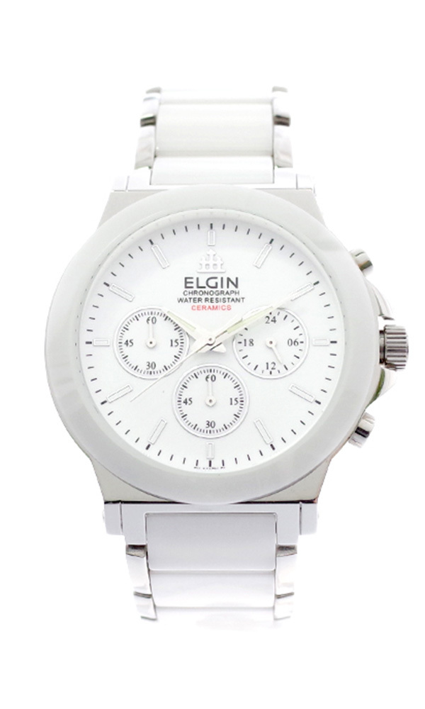 エルジン ELGIN 腕時計 メンズ FK1417C-W セラミックス クロノグラフ クォーツ ホワイト 国内正規品 ホワイト_画像5