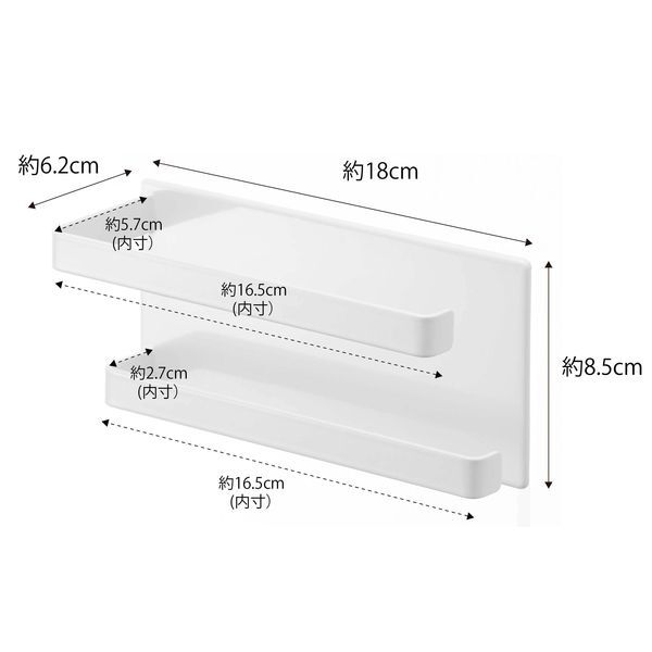 tower マグネットバスルームタオルハンガー タワー2段 ホワイト_画像2
