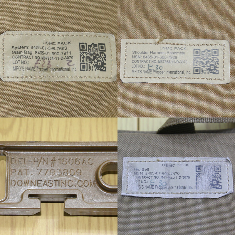 [ U.S. Marine Corps оригинал ]USMC Pack System FILBE основной упаковка система сумка 4 шт есть /MYSTERY RANCH( вооруженные силы США сброшенный товар )