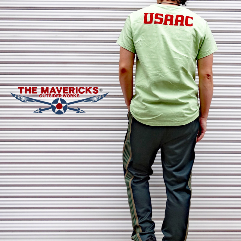 Tシャツ M メンズ エアフォース 半袖 アメカジ MAVERICKS ブランド ミリタリー USAAC アメリカ 陸軍航空隊1940 ピスタチオ_画像4