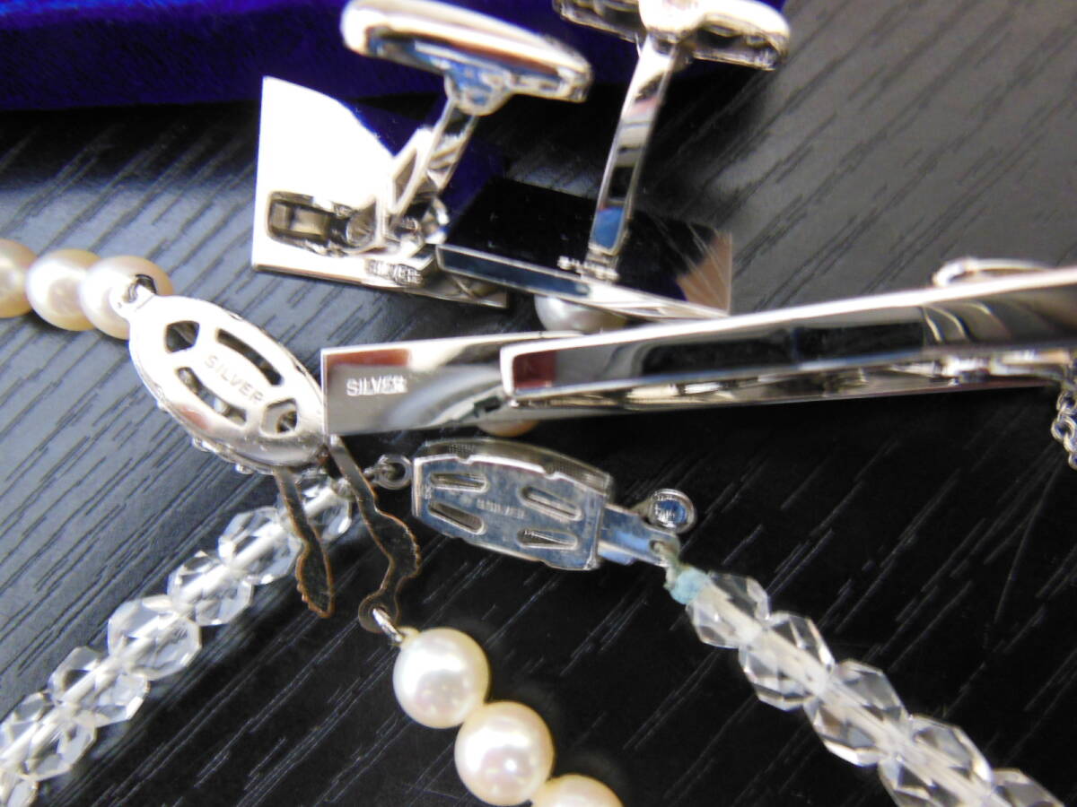 1 иен ~ серебряный аксессуары примерно 500g серебряный /925/SILVER/STERLING все печать есть продажа комплектом колье наручные часы брошь и т.п. 