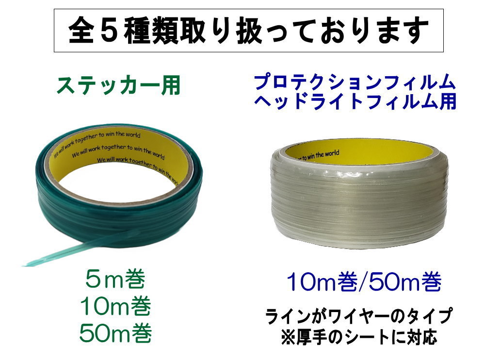ナイフレステープ（長さ5m ステッカー用) 500cm ナイフレス カットテープ ラッピングカットテープ フィルムカットテープ 0_画像5