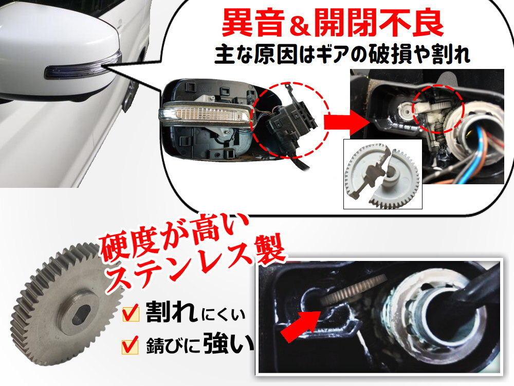  tooth car (MPV for 1 piece ) 48 tooth made of stainless steel mirror motor gear electric mirror metal gear gear side mirror repair repair LY3P 0