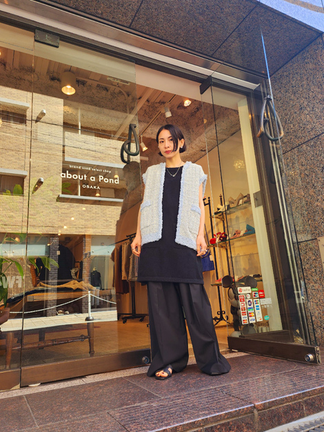 Deuxieme Classe ドゥーズィエムクラス 今季24SS Tuck パンツ38 ブラック EVERYDAY I LIKE. L'Appartement スラックス タックパンツ 黒_画像6