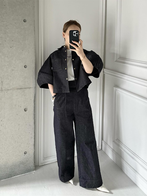 St cecilia/GIRLISH 今季24SS完売 グルカデニム ワイドパンツ St cecilia/GIRLISH 今季24SS完売 グルカデニム ワイドパンツ