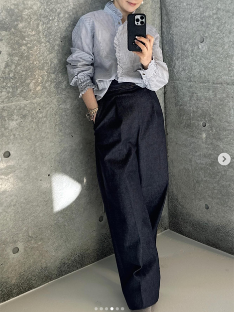 St cecilia/GIRLISH 今季24SS完売 グルカデニム ワイドパンツ St cecilia/GIRLISH 今季24SS完売 グルカデニム ワイドパンツ