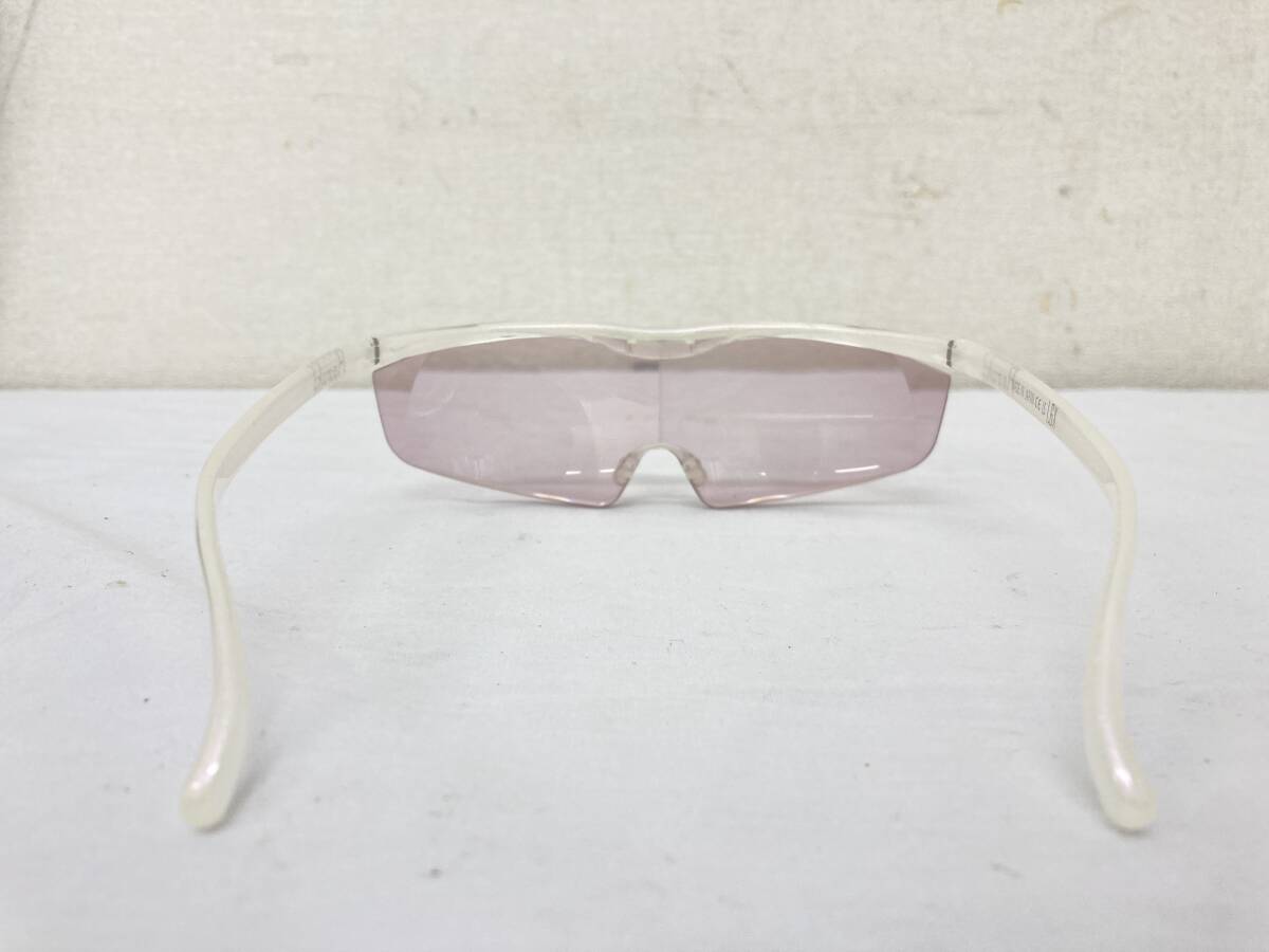 【JN21】（O) Hazuki ハズキ ルーペ 1.6X 1.6倍 眼鏡 メガネ 拡大鏡 パープル レンズ 日本製 老眼鏡 ケース入り 中古現状品の画像4